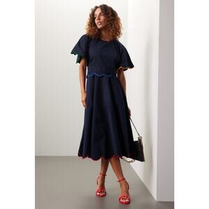 Rosie Assoulin Navy Buttercup Dress - Size 4